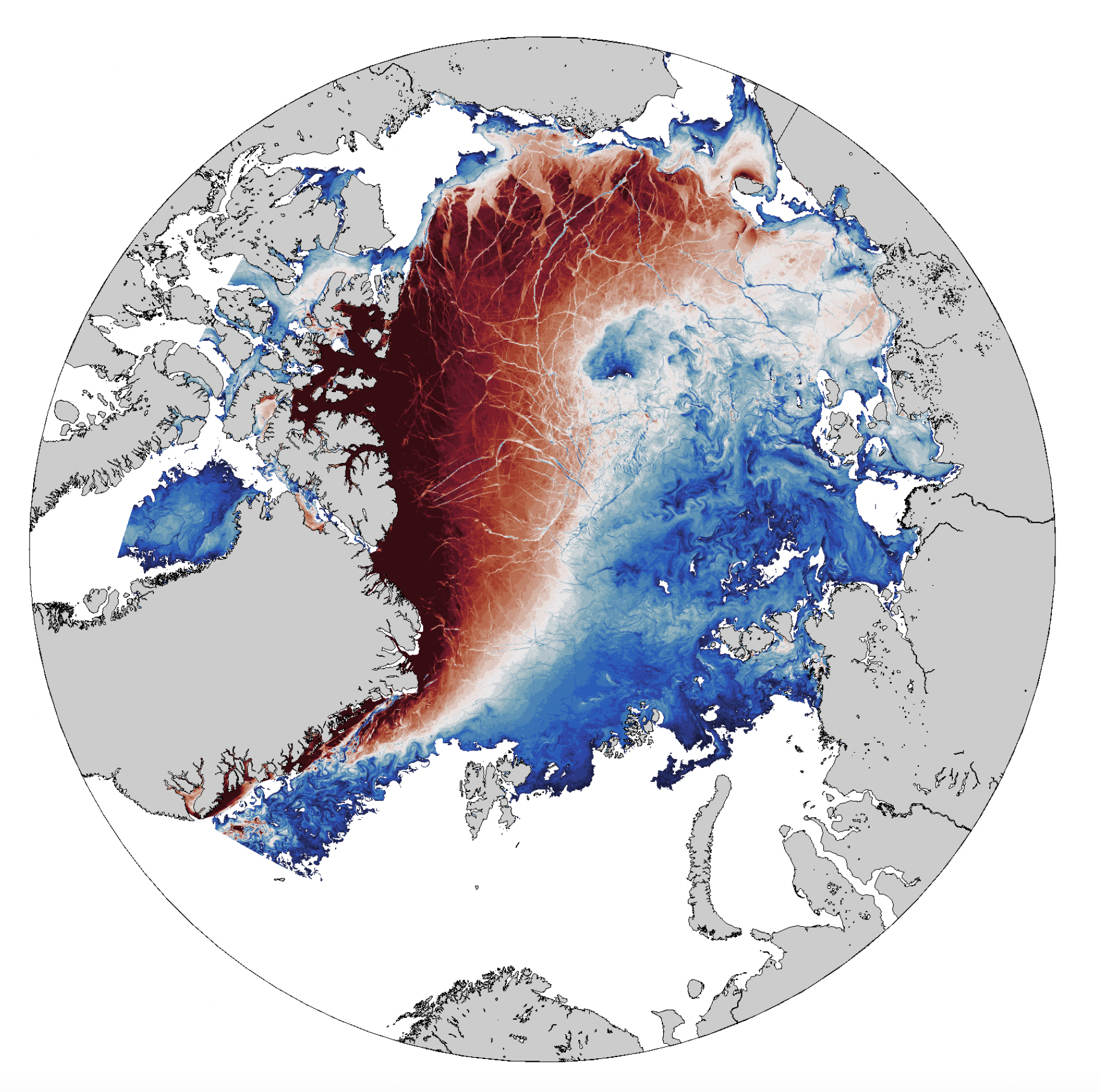 Sea ice dynamics in a LLC4320